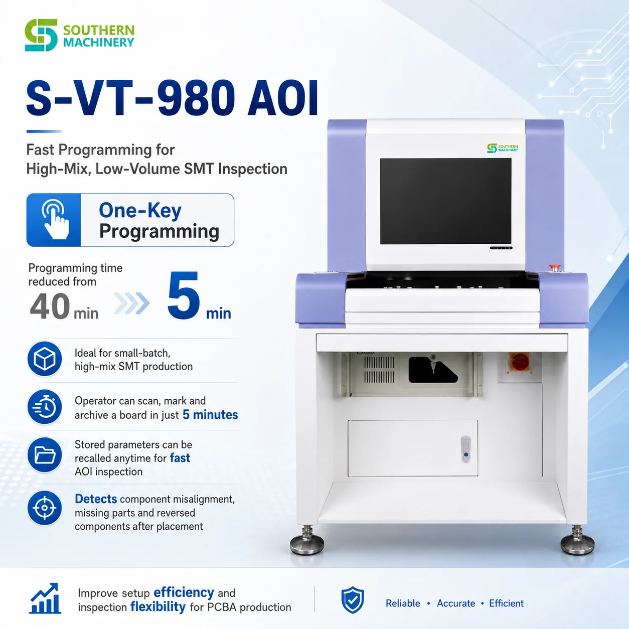 Southern Machinery smt aoi inspection equipment s-vt-980 2026 7 6
