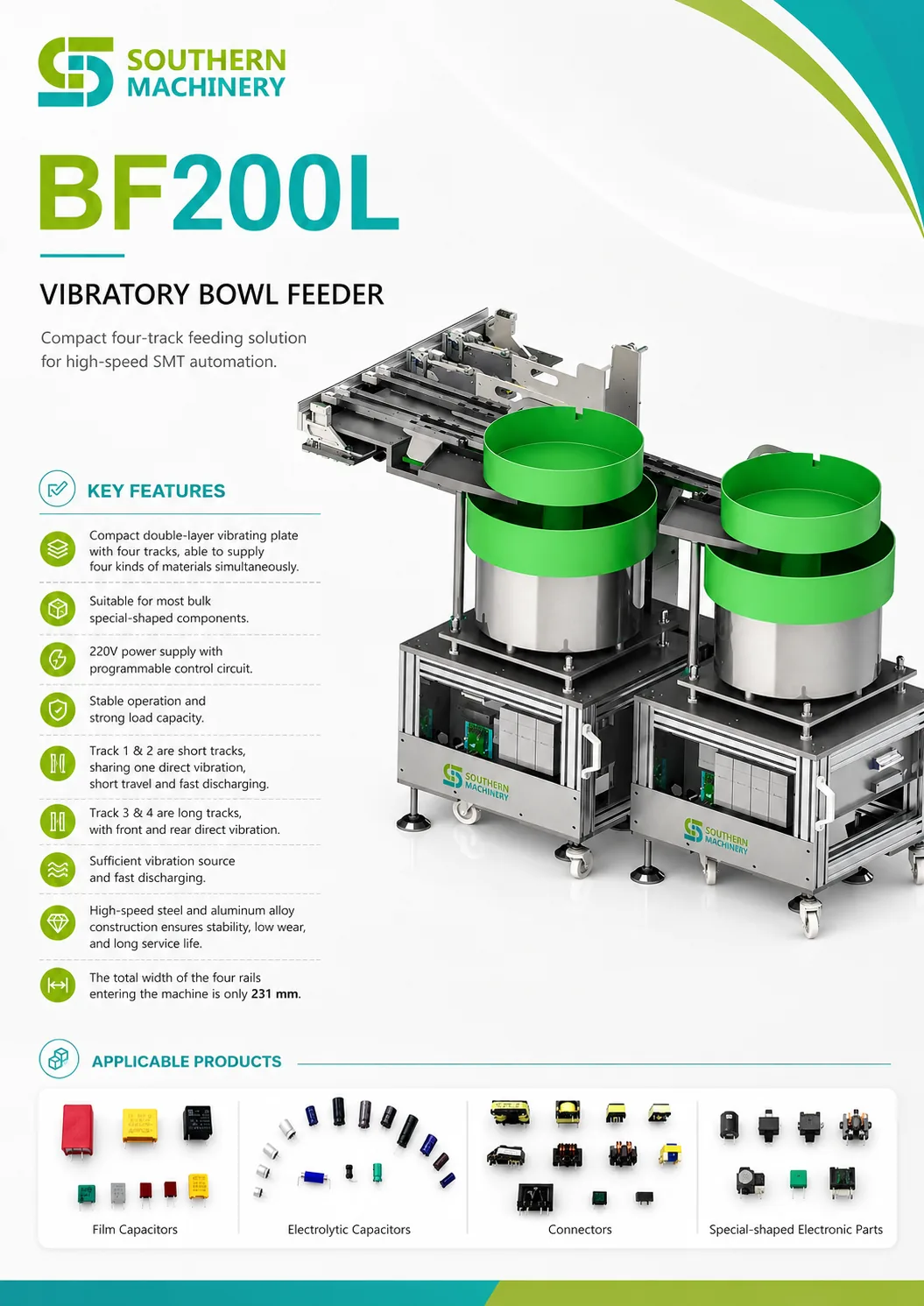 Southern Machinery smt component feeder bf220l vibratorybowl feeder