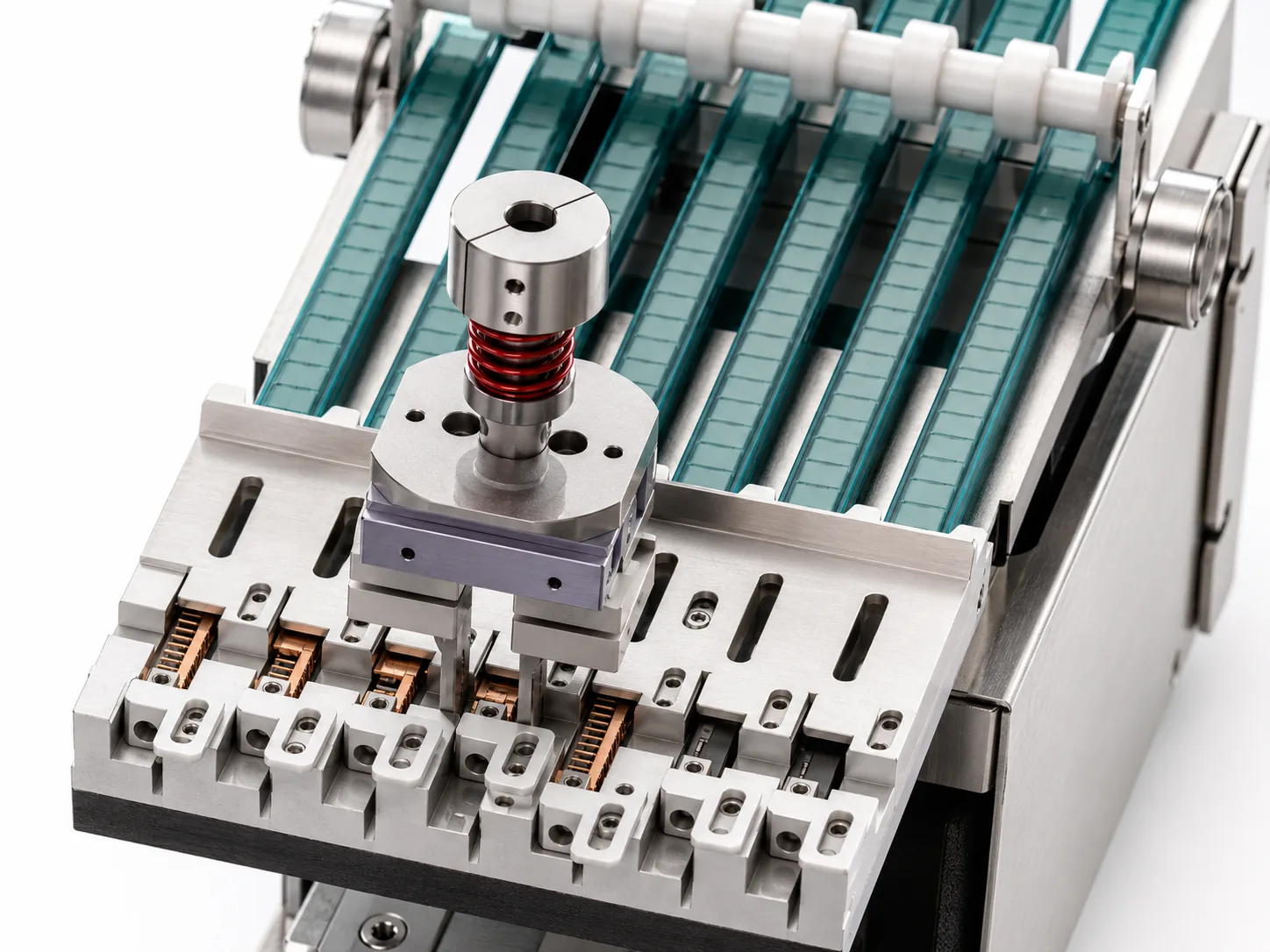 Southern Machinery smt component feeder vtf-1007 vibration tube feeder 7 lane close-up view